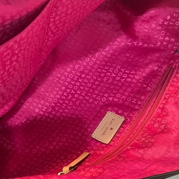 Kate Spade Kennedy Park Sophie Black Nylon Tote with Tan Handles- EUC - Picture 6 of 9